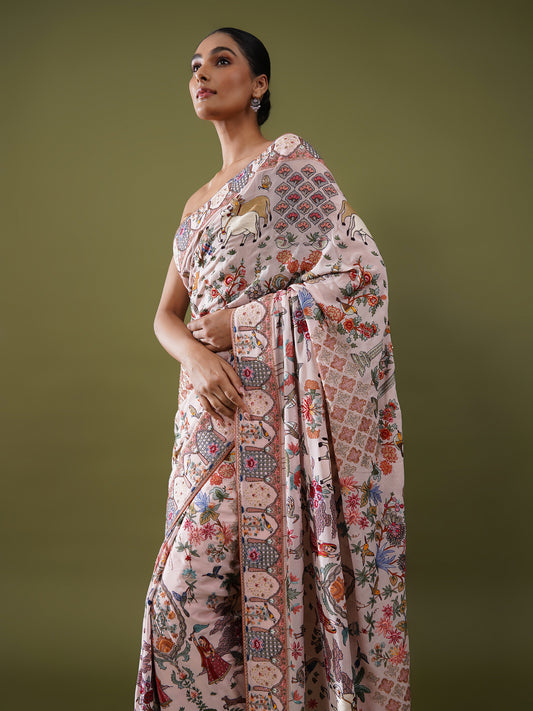 Iravati Hand Embroidered Saree