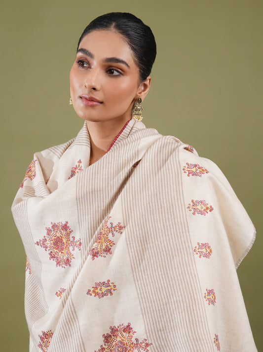 Ivory Pashmina Shawl