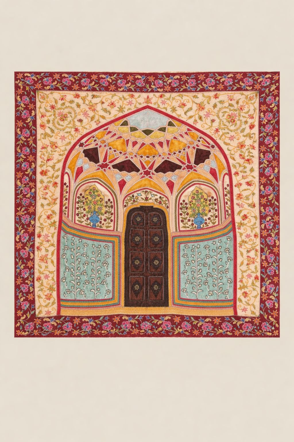 Kunj Ghar - Kalamkari Painting (Unframed / 17x17 Inches)
