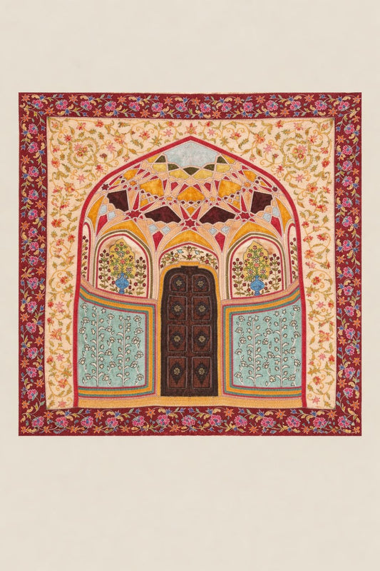 Kunj Ghar - Kalamkari Painting (Unframed / 17x17 Inches)