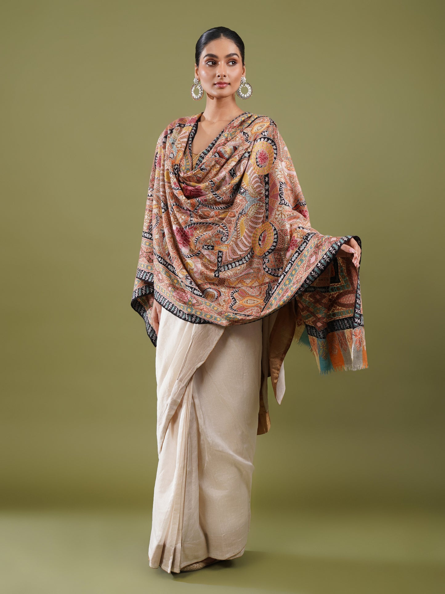 Isfara Kalamkari Pashmina Shawl