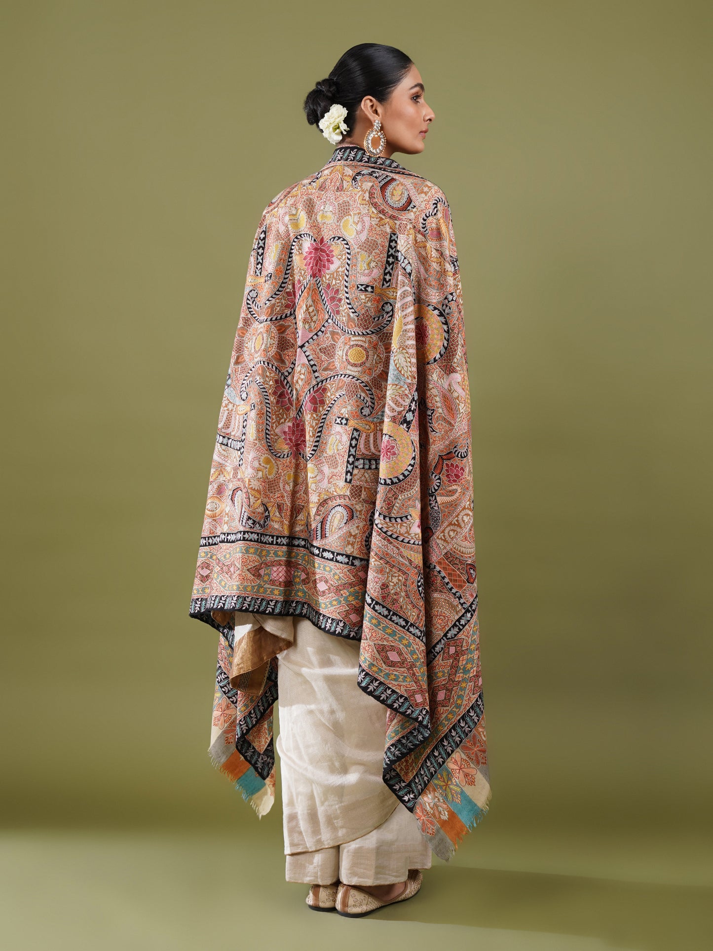 Isfara Kalamkari Pashmina Shawl
