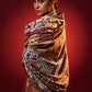 Model is wearing Mehfill-e-Darbar pashmina shawl from shaza.