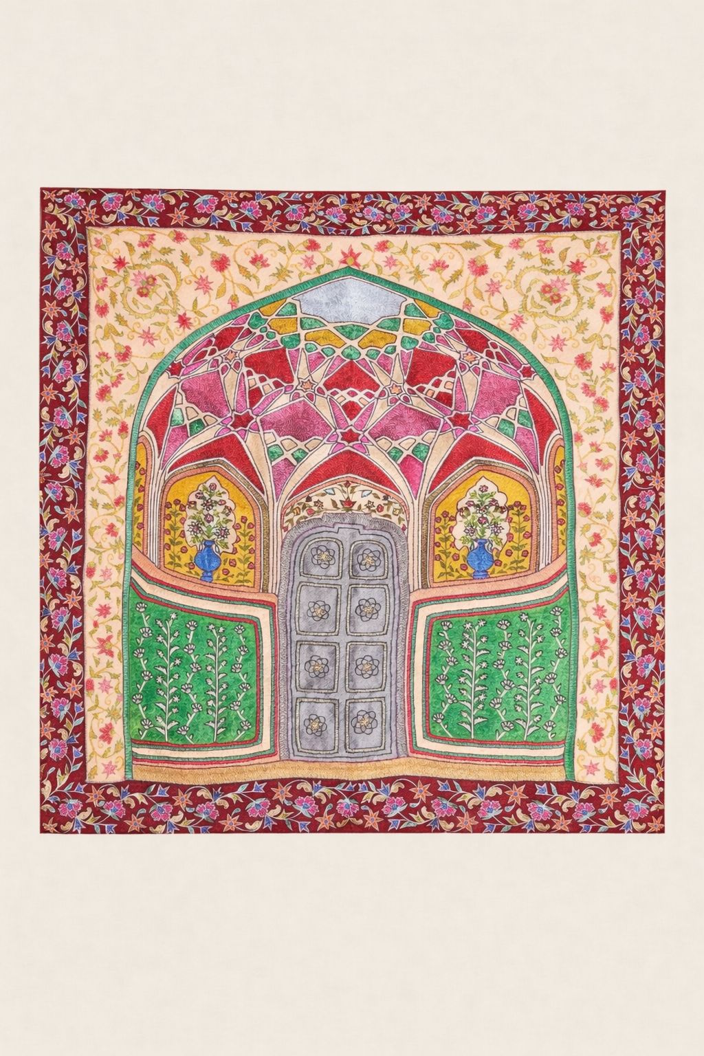 Phool Bari - Kalamkari Painting (Unframed / 17x17 Inches)