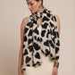 Woman wearing a black and white Heart patterned Stole