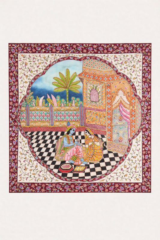 Radha & Krishna: Prem Bandhan (Unframed / 17x17 Inches)