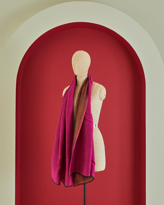Wool Reversible Zari Stole