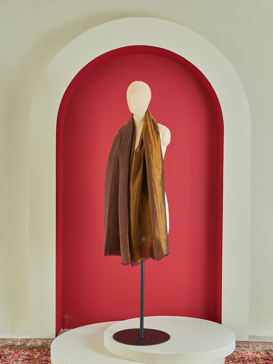 Wool Reversible Zari Stole
