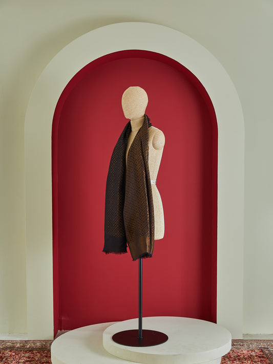 Wool Reversible Zari Stole