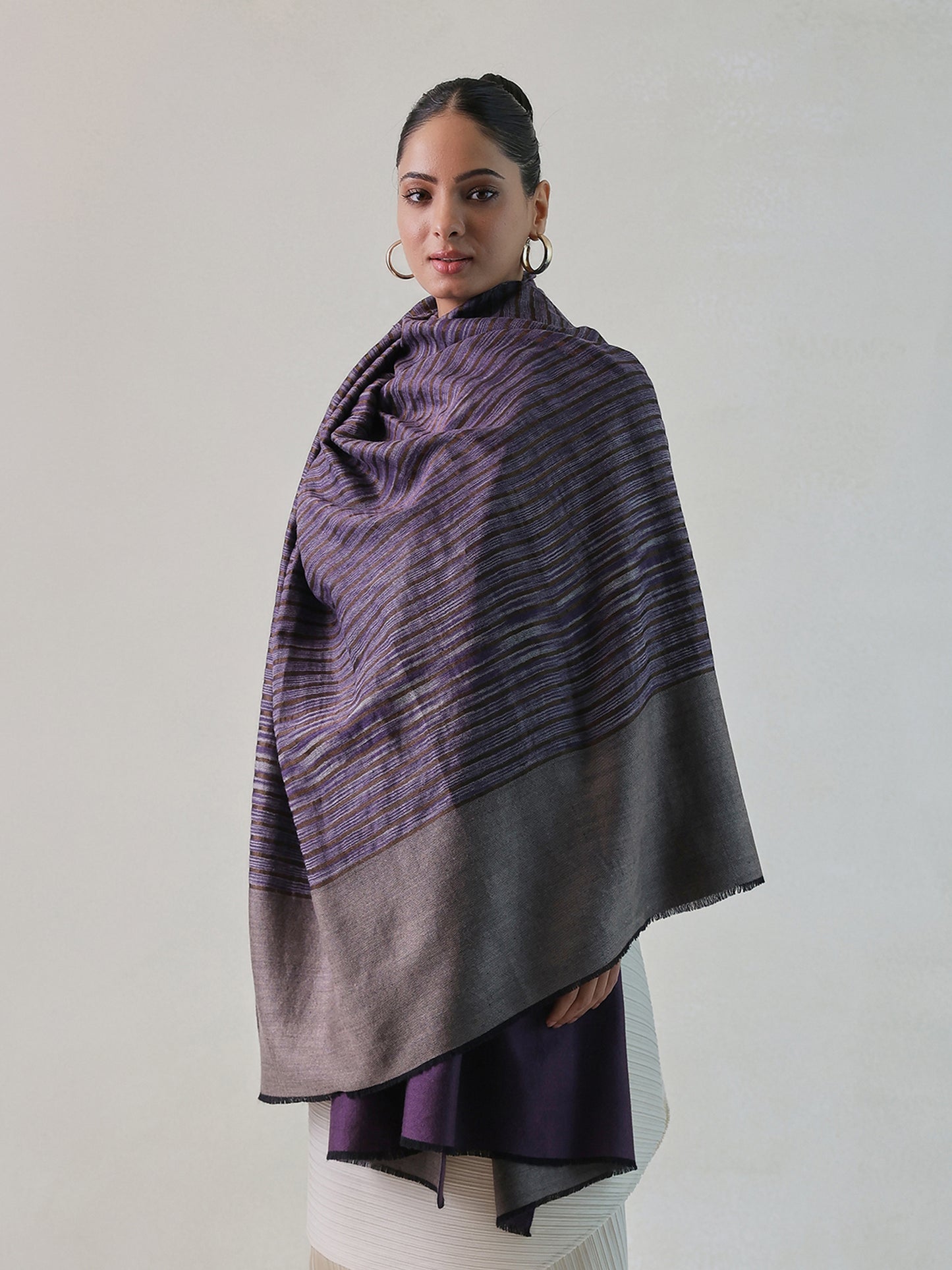 Arzoo Zari Stripe Pashmina Shawl