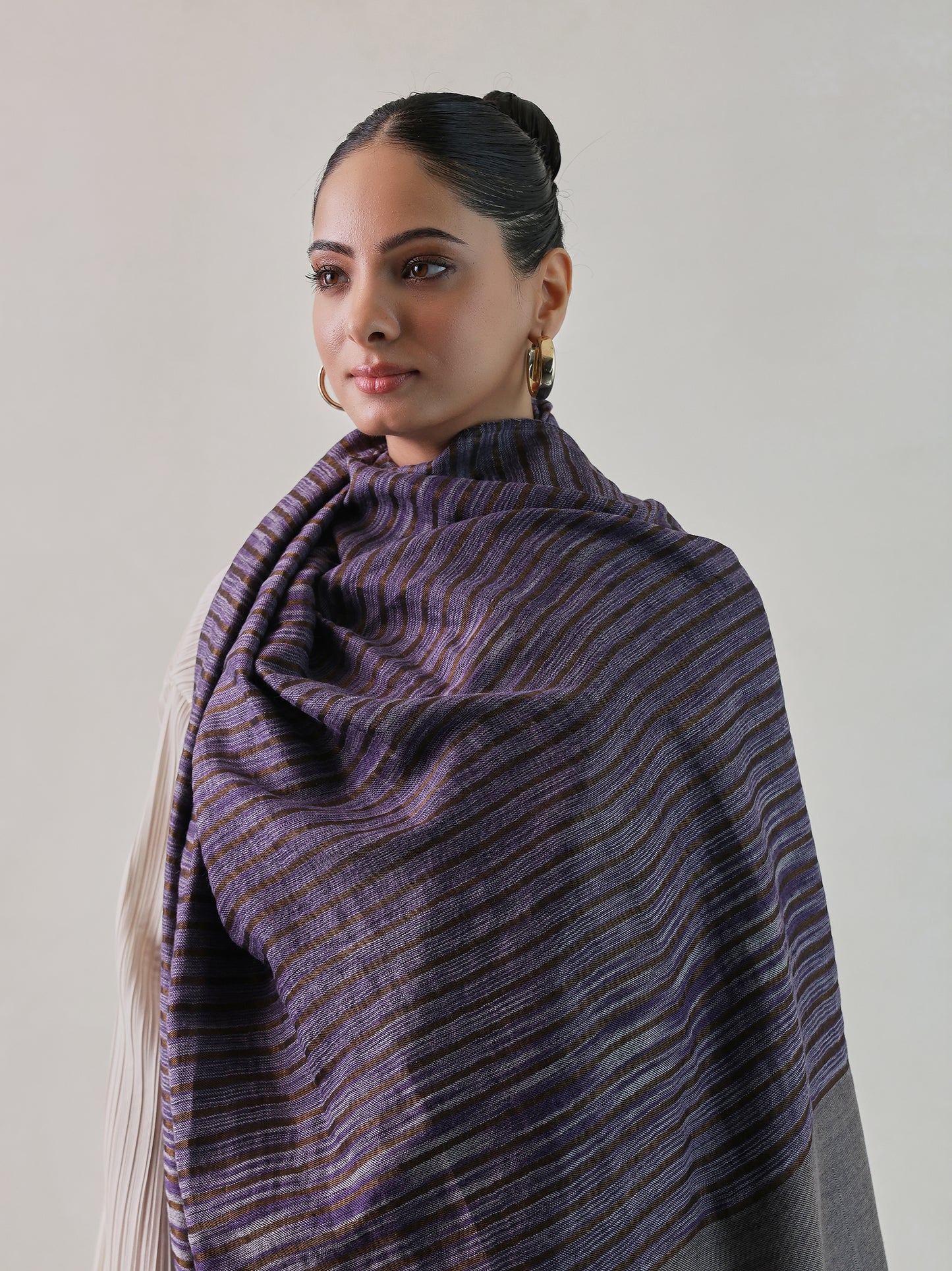 Arzoo Zari Stripe Pashmina Shawl