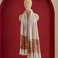 Panchvati White and Rusty orange Stole