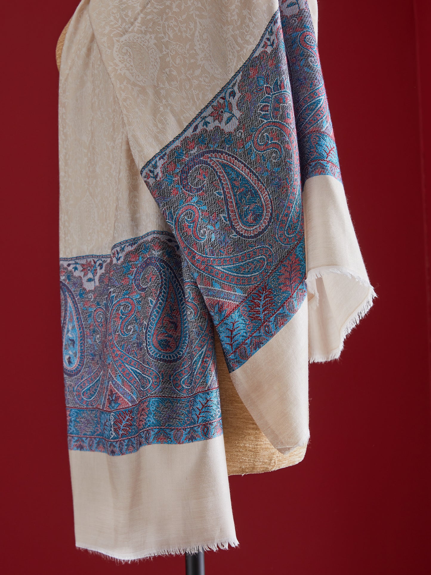 Panchvati White and Blue Stole