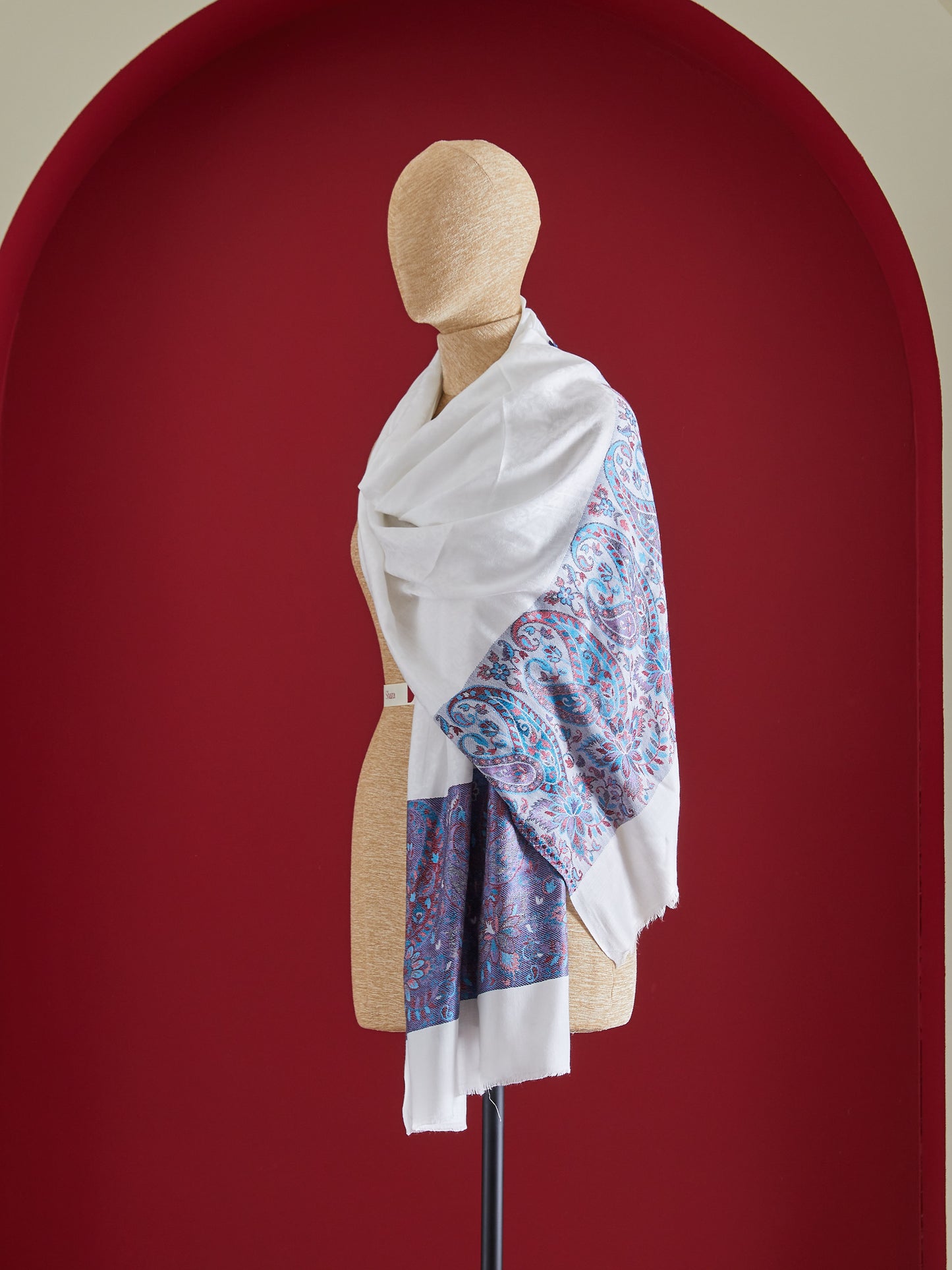 Panchvati White and Purple Stole