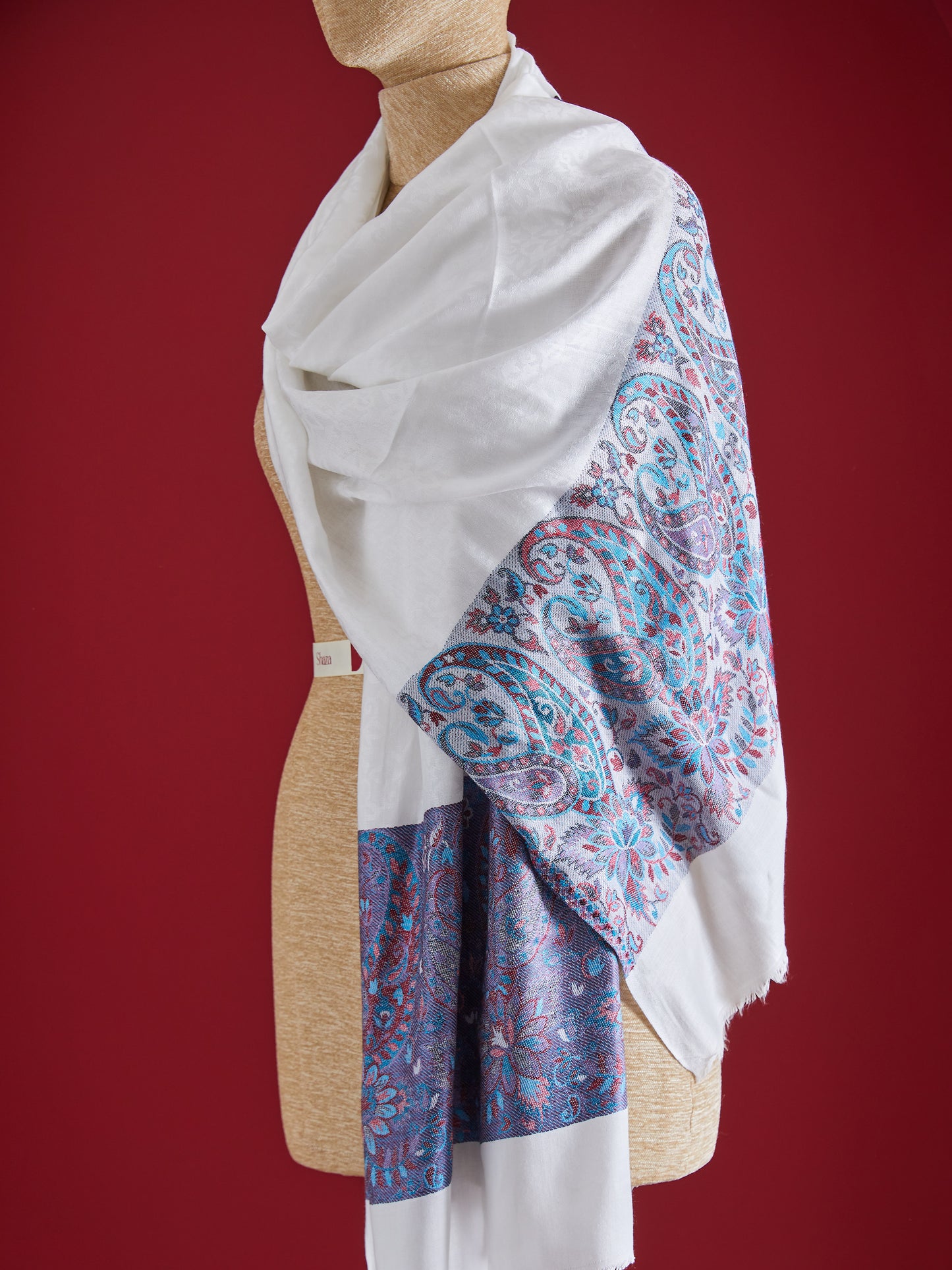 Panchvati White and Purple Stole