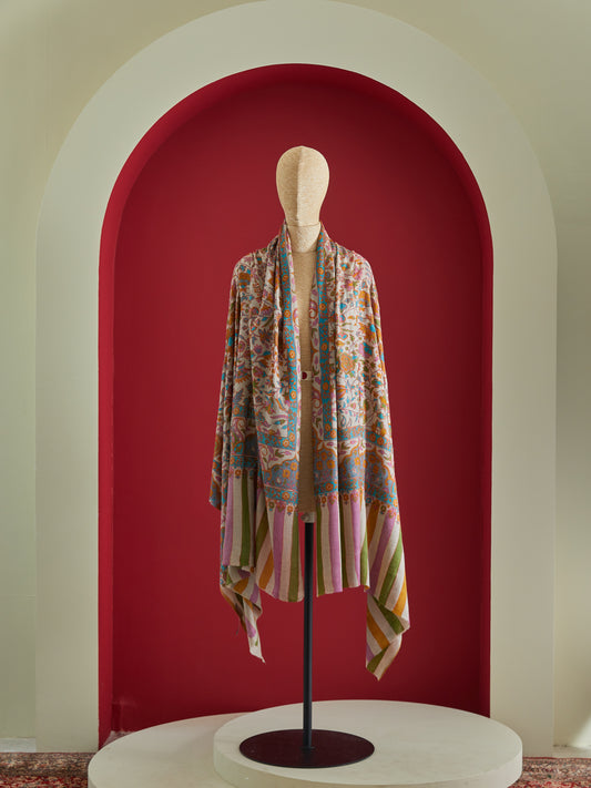 Cashmere Print Outline Shawl
