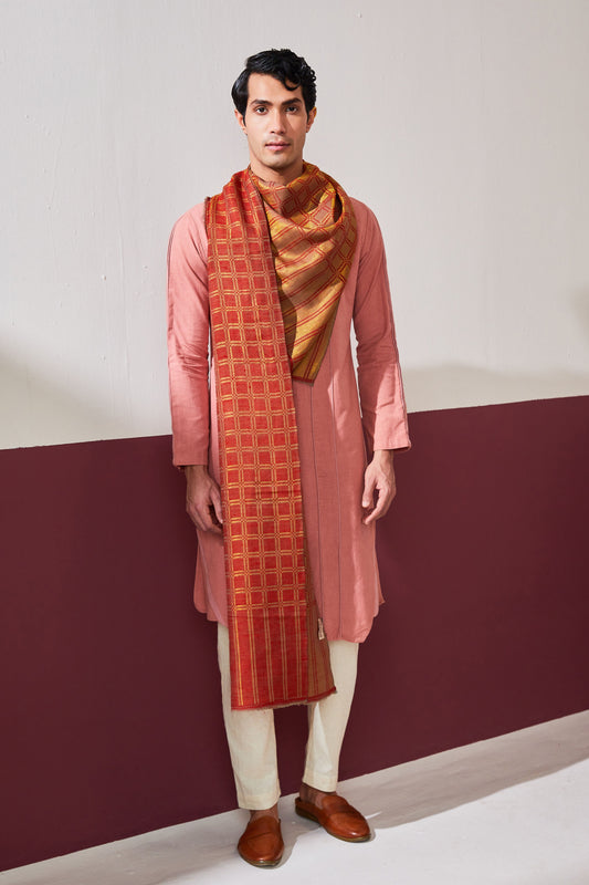 Zari Check Reversible Pashmina Stole