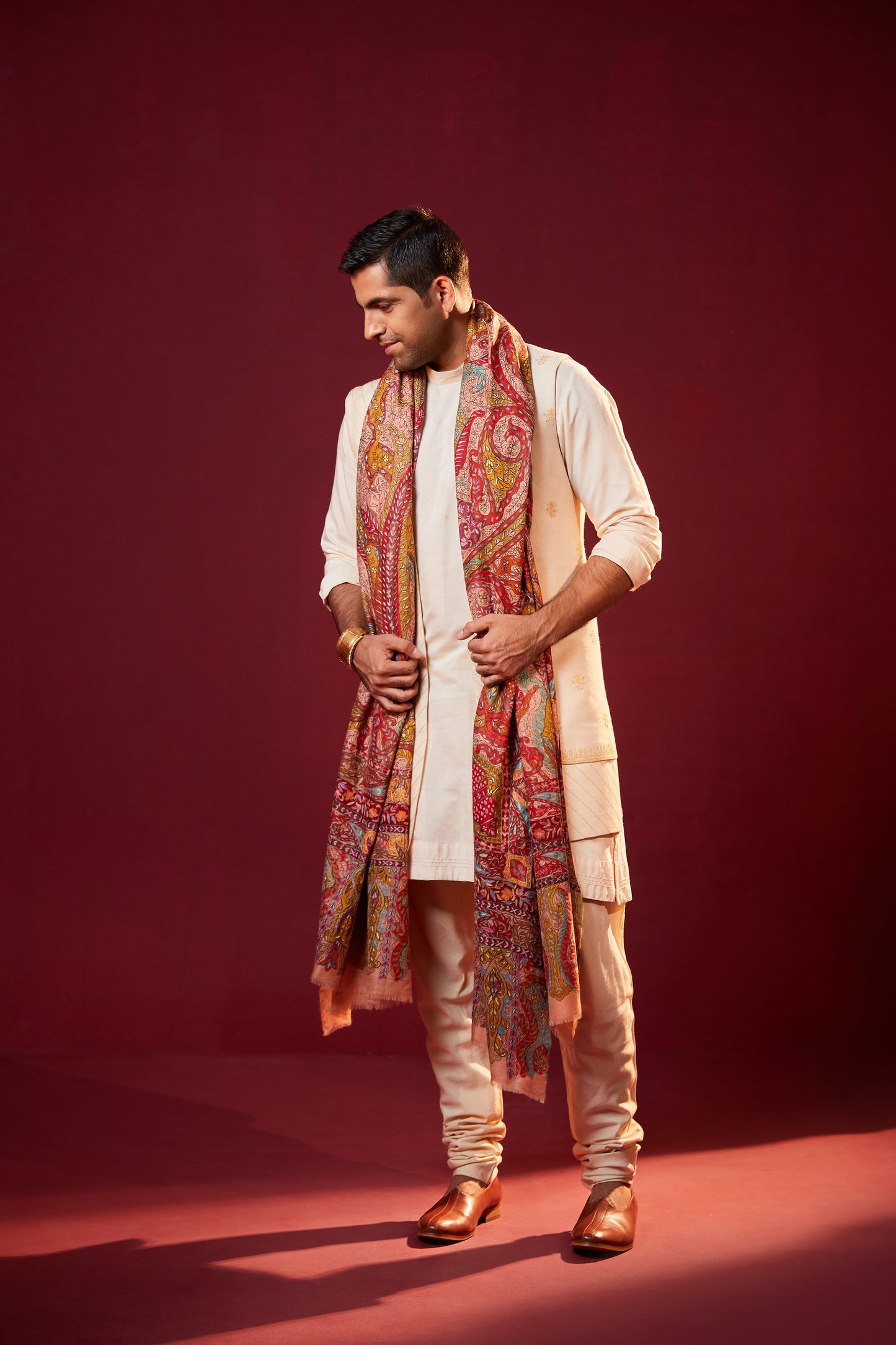 Dushala Men's Kalamkari Shawl