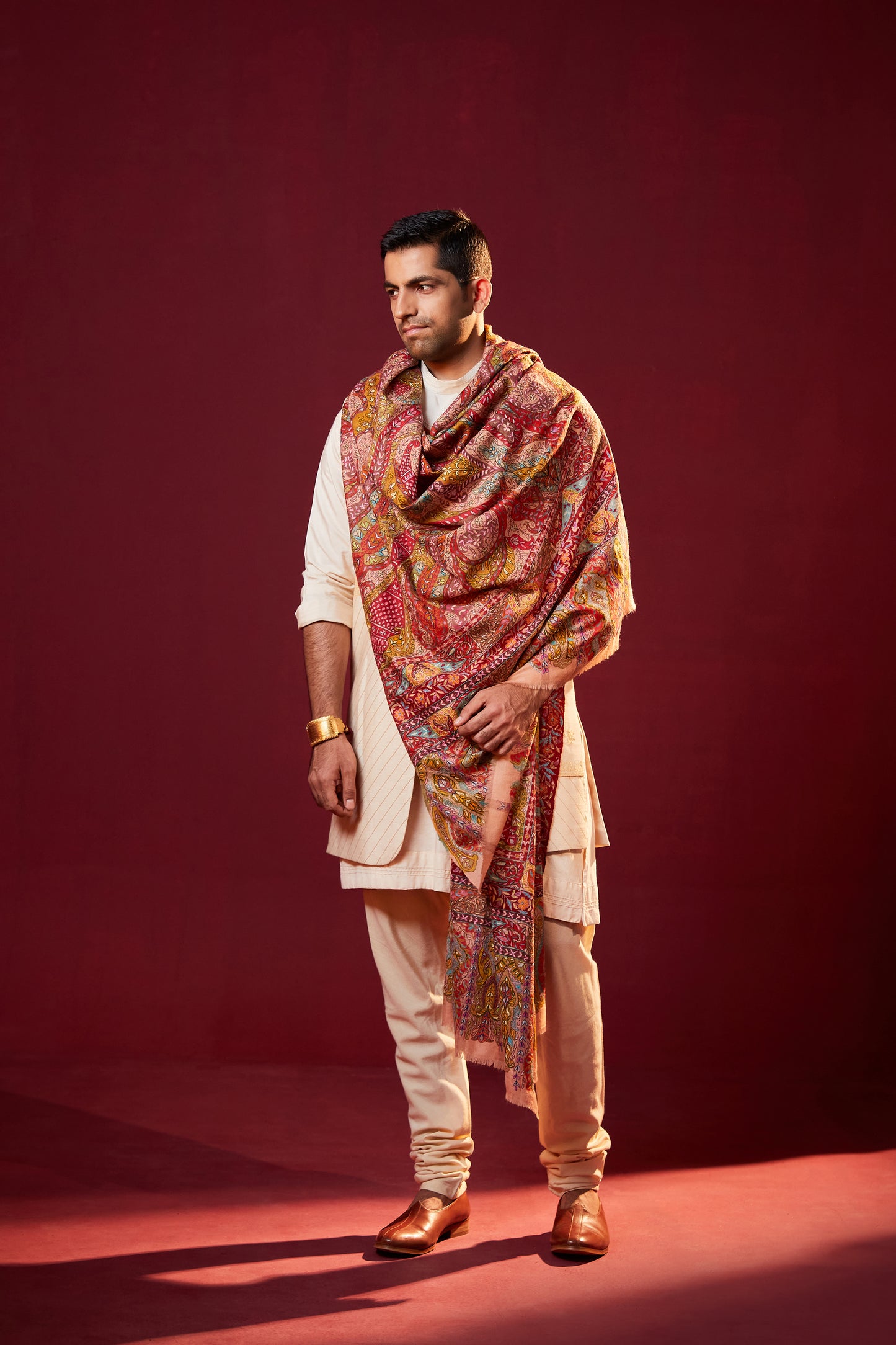 Dushala Men's Kalamkari Shawl