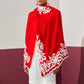 Model is wearing Velvet affair in red with white applique from Shaza.