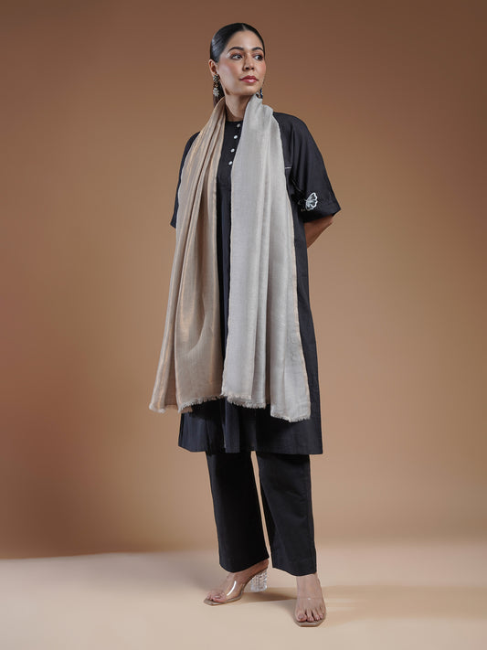 Wool Reversible Zari Stole