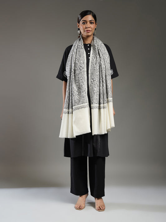 Black & White Cashmere Shawl