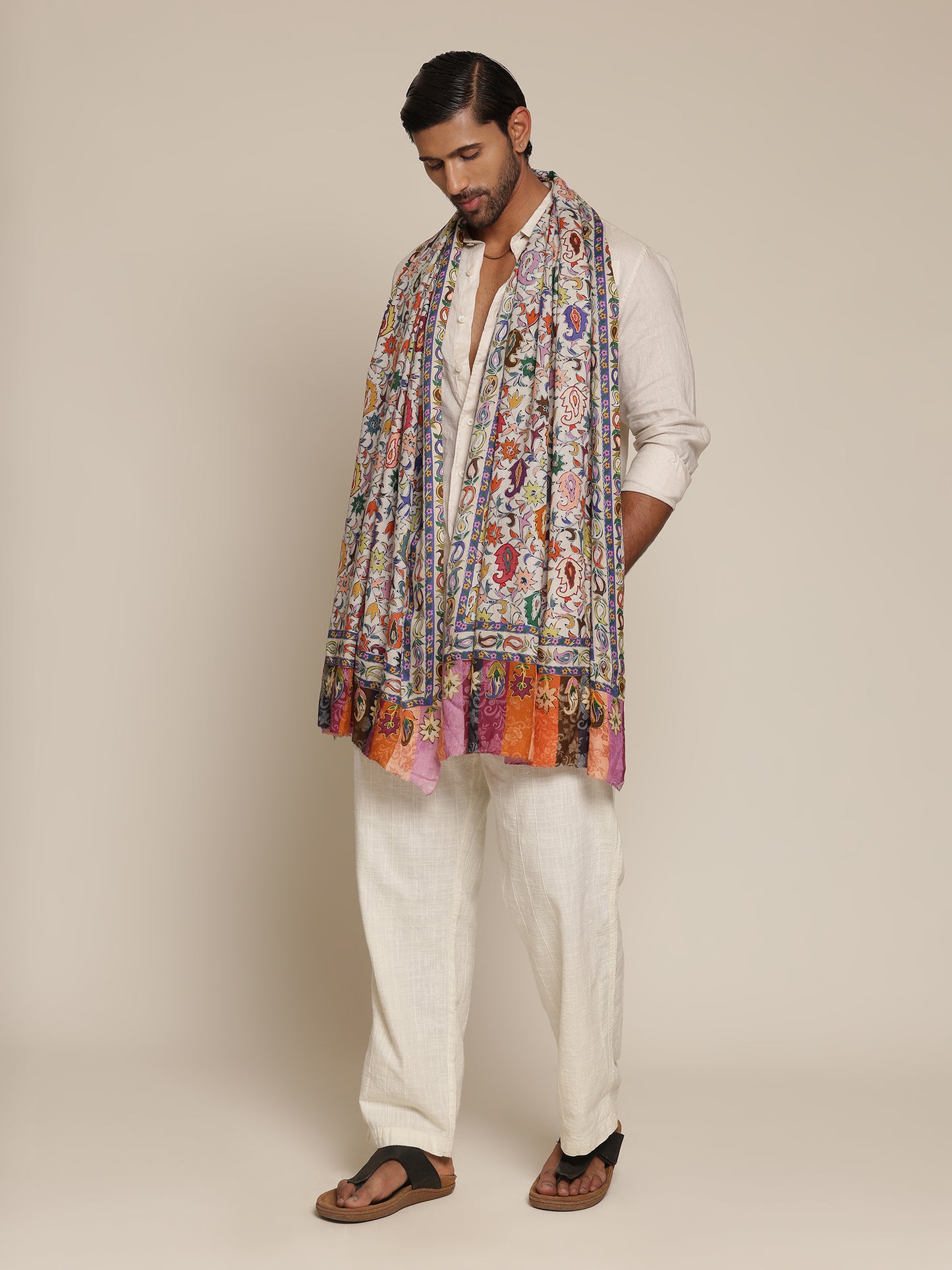 Man Wearing Silk Stole