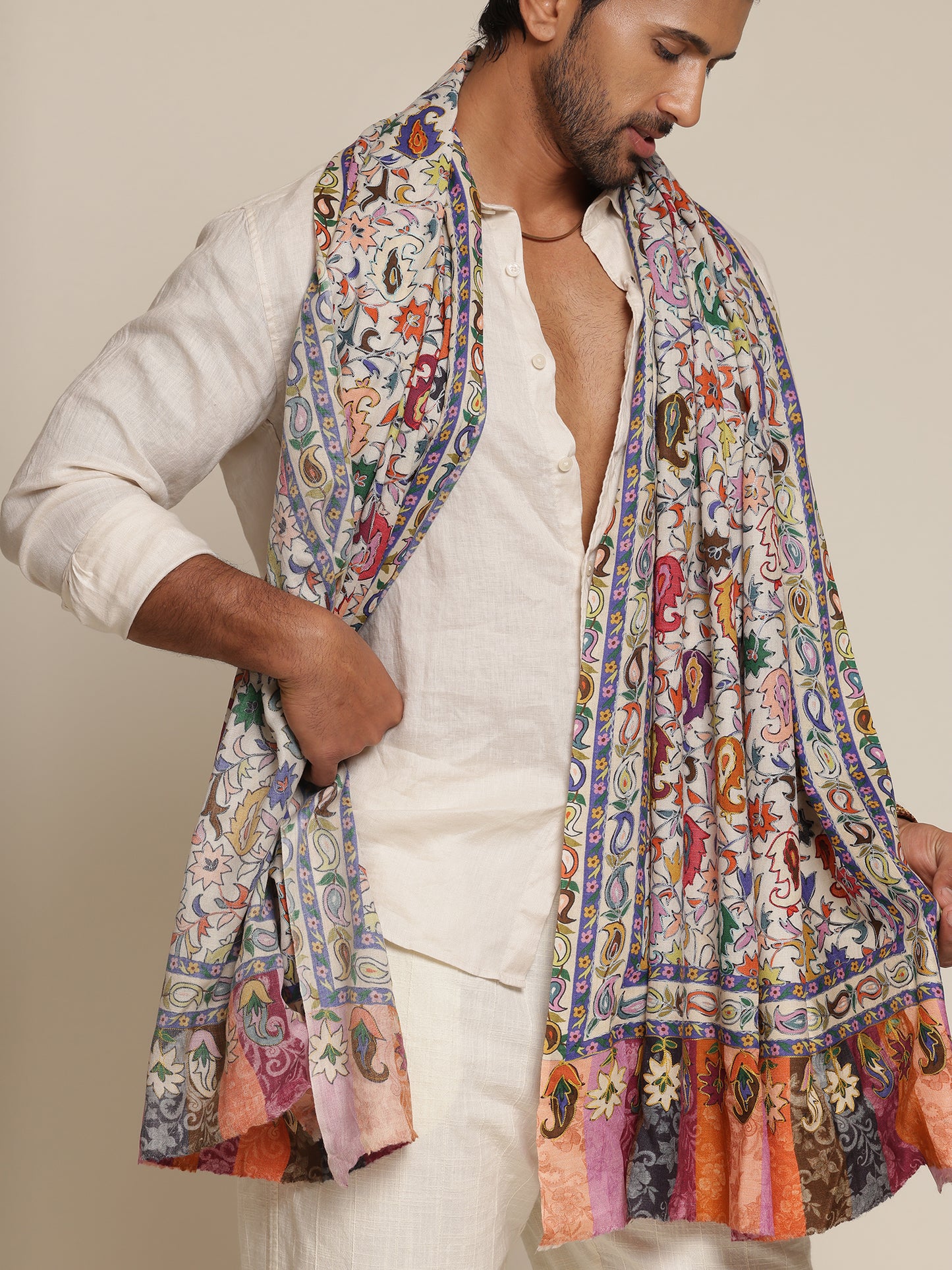 Man Wearing Silk Stole