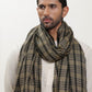 Man wearing a check shawl