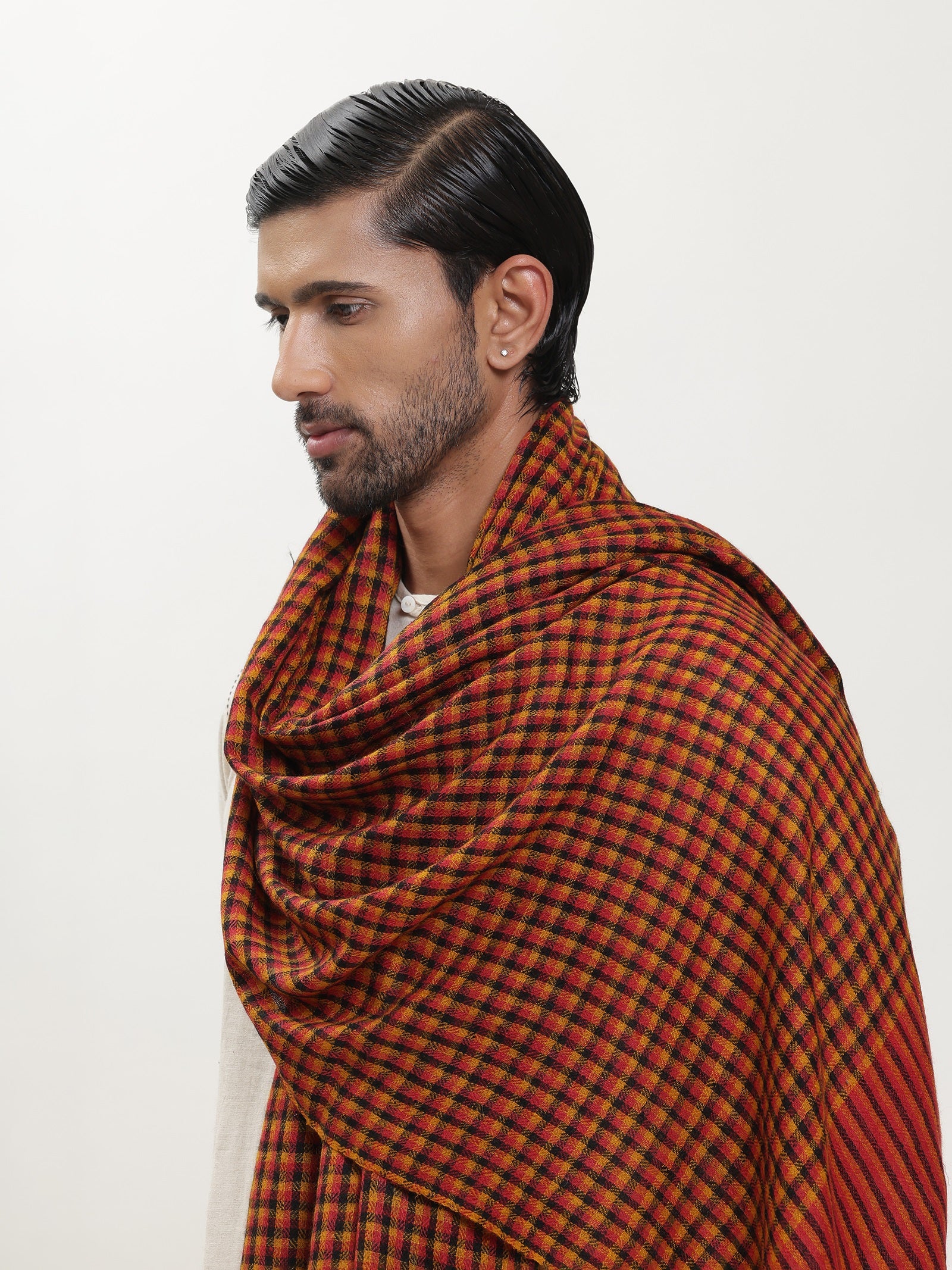 pashmina check shawl