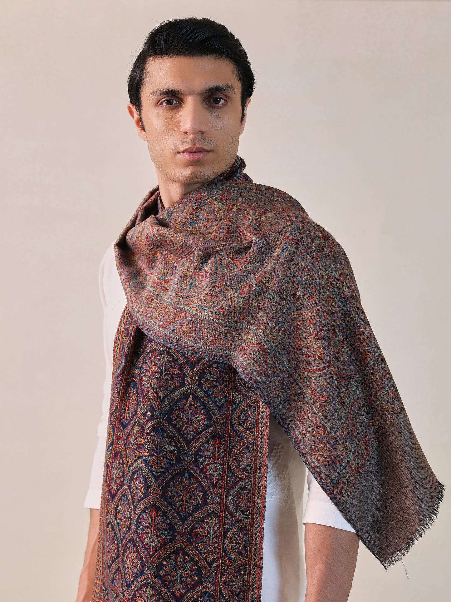 Pashmina Reversible Kani Muffler