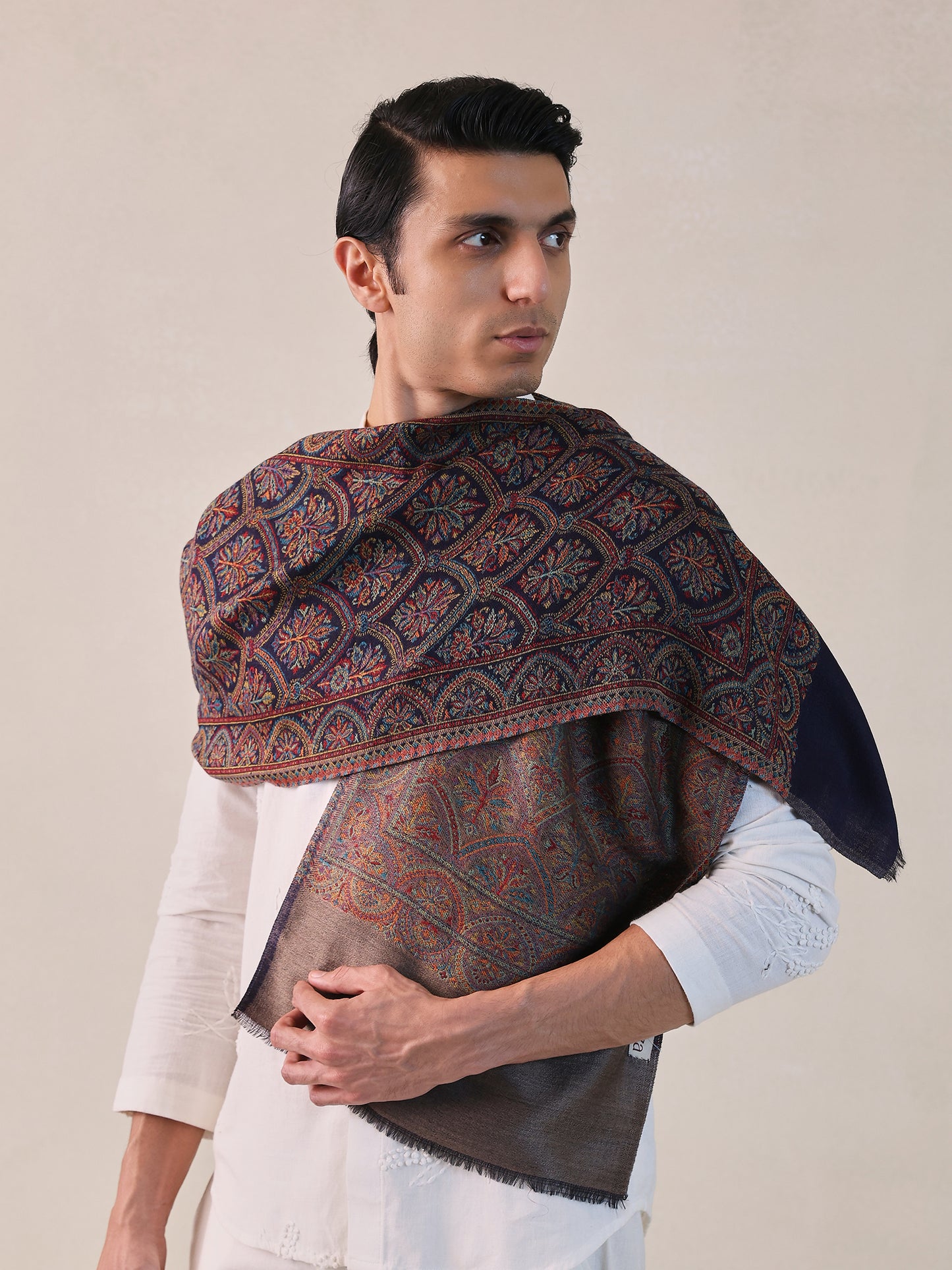 Pashmina Reversible Kani Muffler