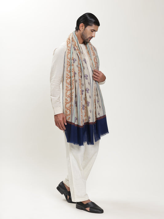 Floral Stripe Pashmina Shawl