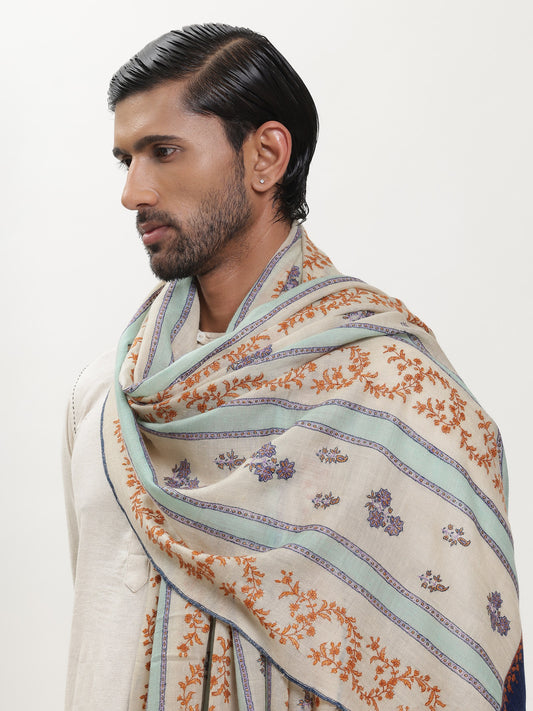 Floral Stripe Pashmina Shawl