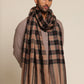 Man wearing a beige and black checkered Shawl