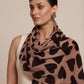 Woman Wearing a Heart Print Stole