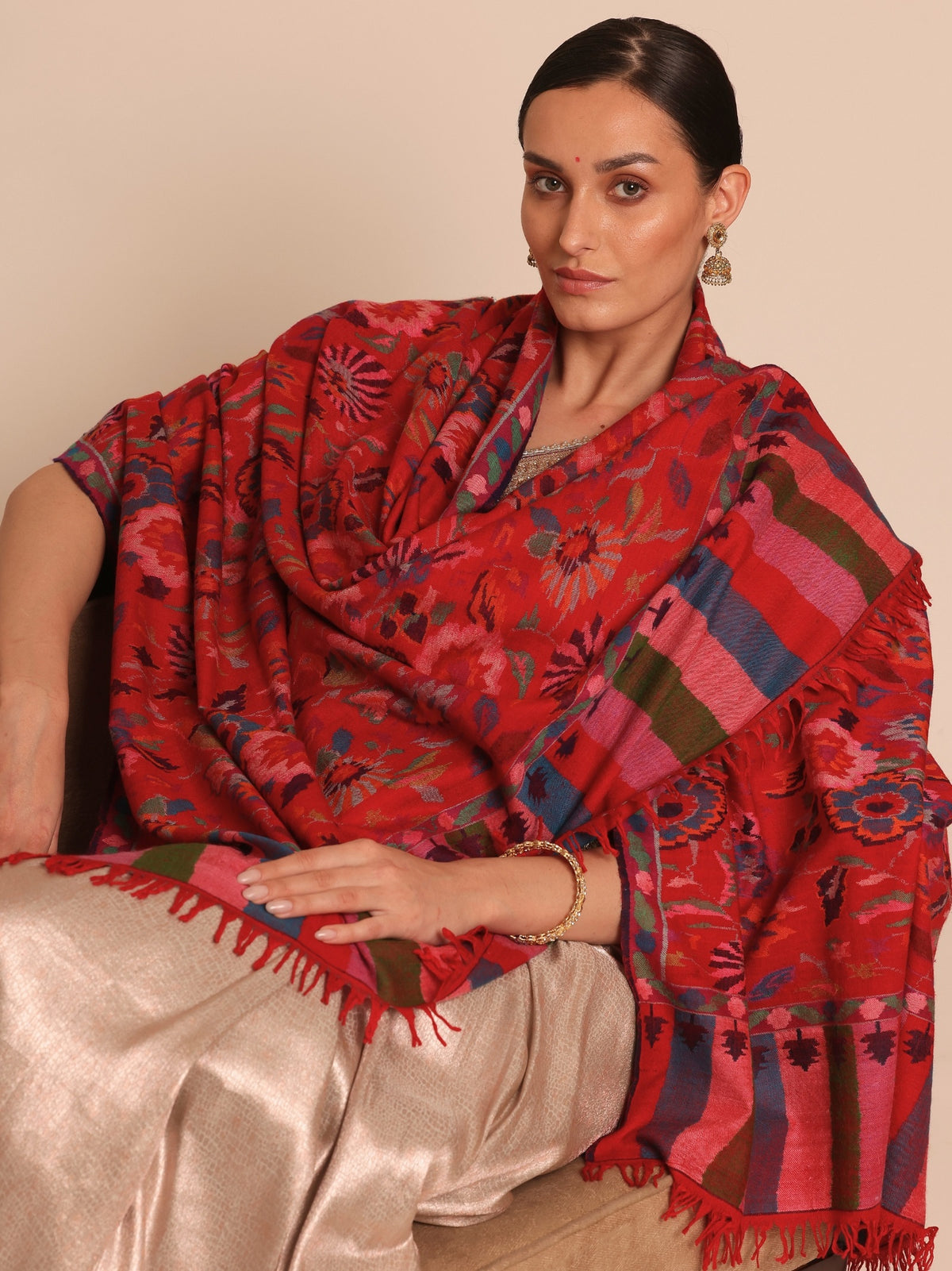 Red Kani Pashmina Shawl