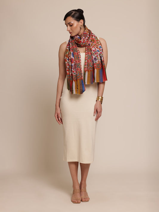 Silk Embroidered Stole