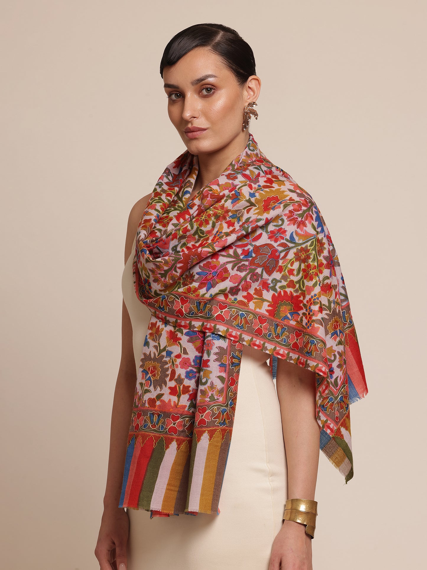 Silk Embroidered Stole