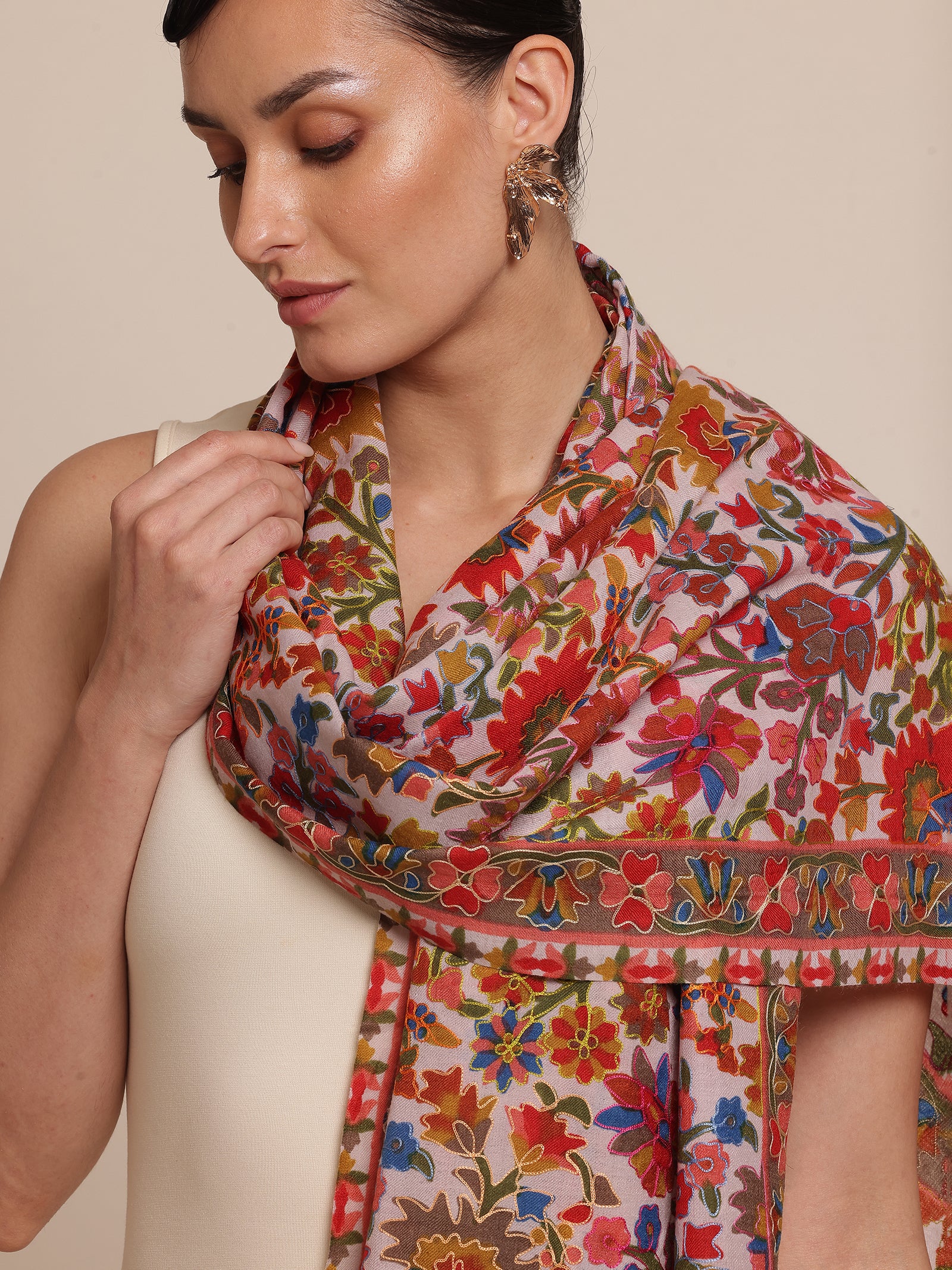 Silk Embroidered Stole