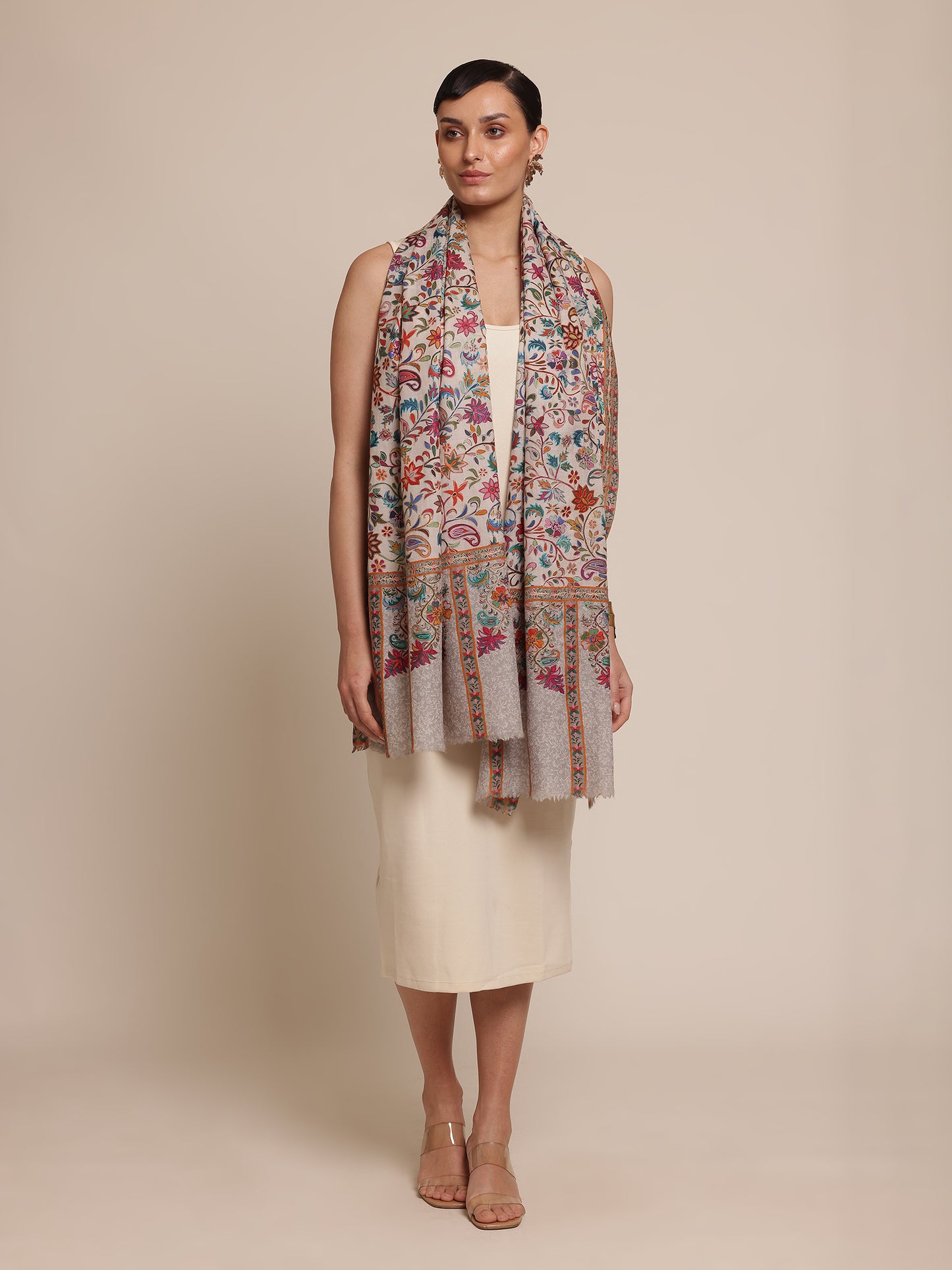 Silk Embroidered Stole