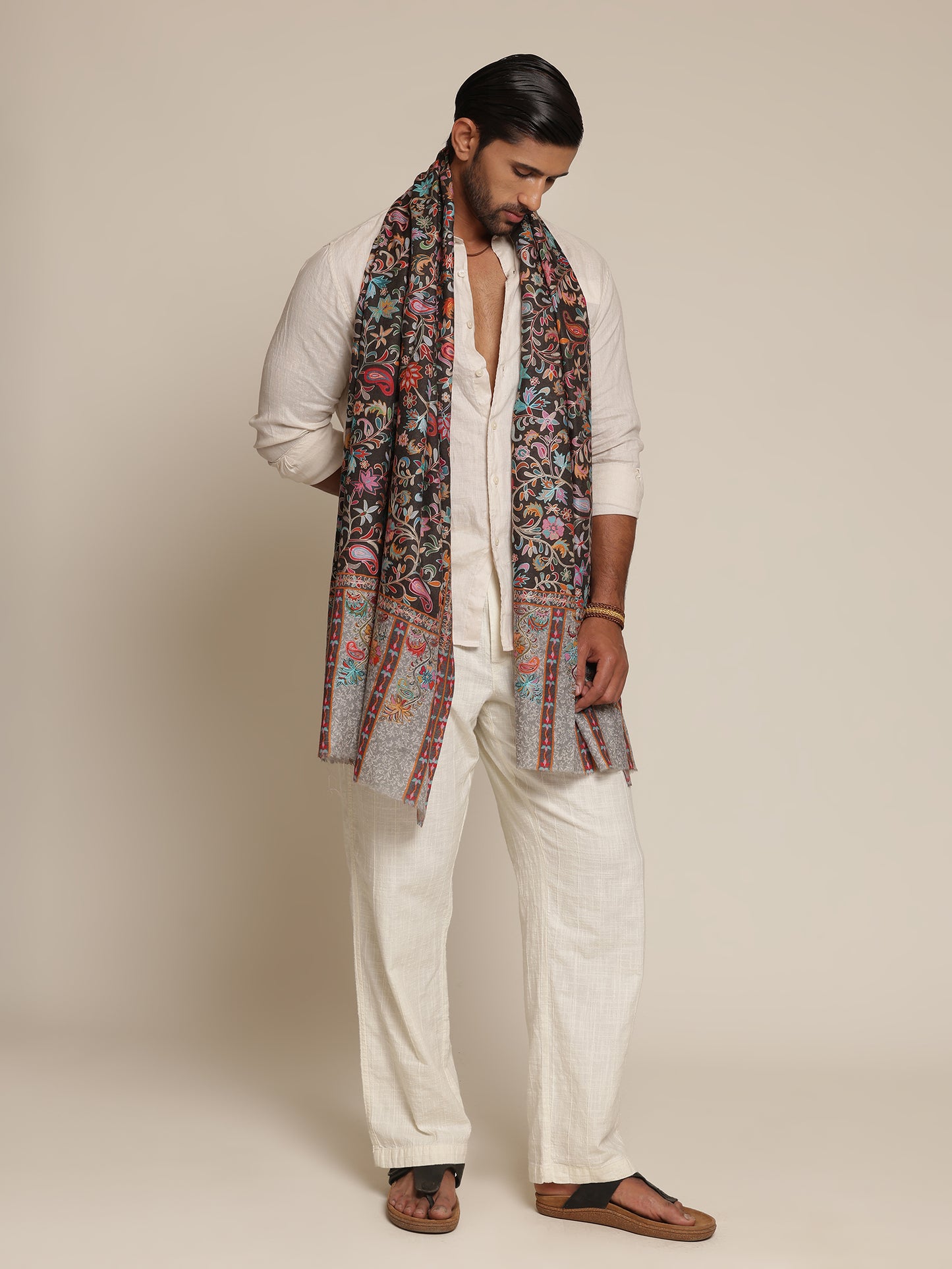 Man Wearing Silk Stole