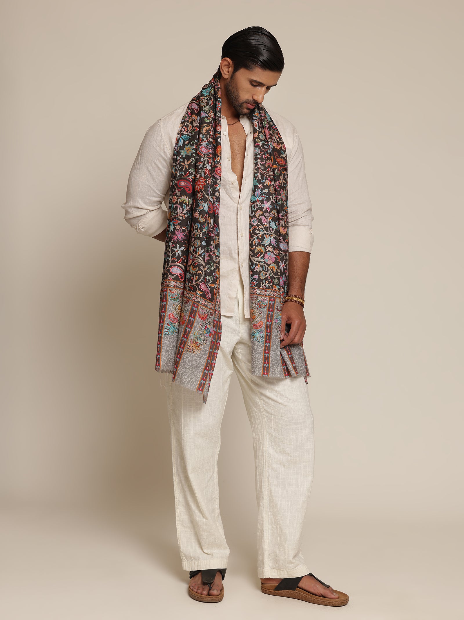 Man Wearing Silk Stole