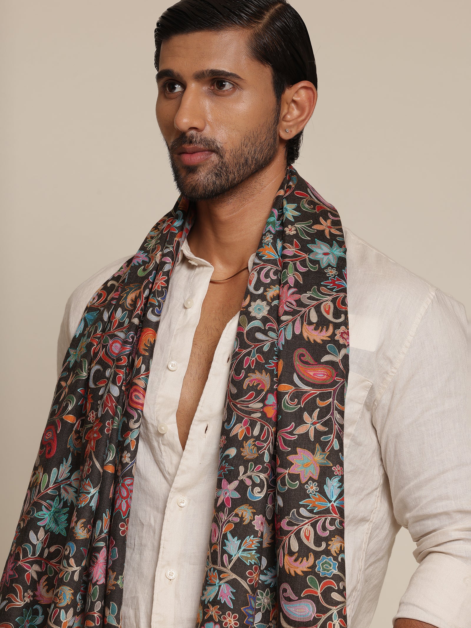 Man Wearing Silk Stole