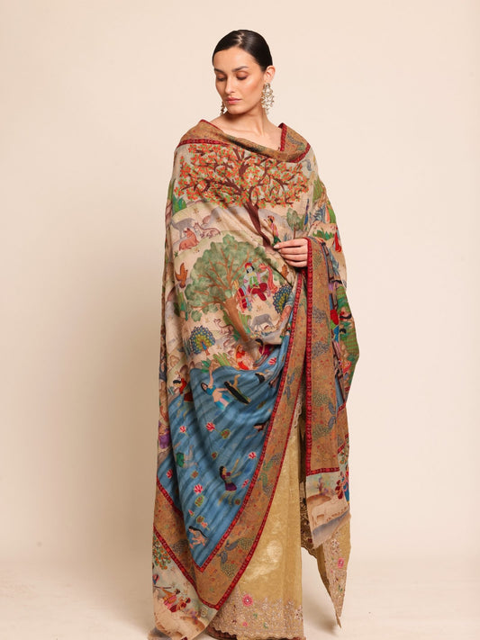 Kalamkari Pashmina Shawl