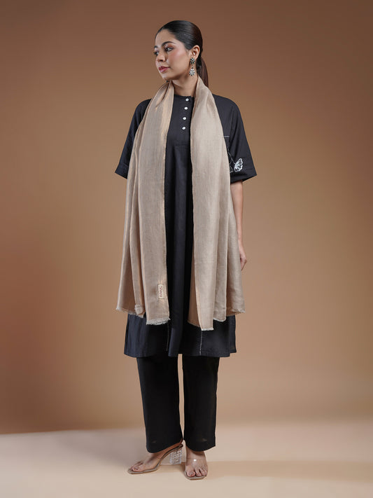 Wool Reversible Zari Stole