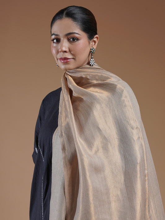 Wool Reversible Zari Stole