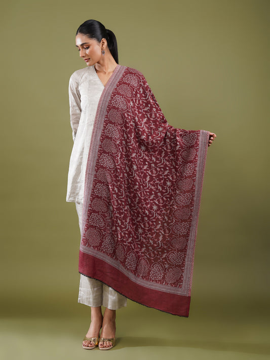 Maroon Woolen Stole