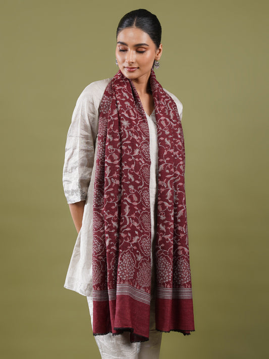 Maroon Woolen Stole