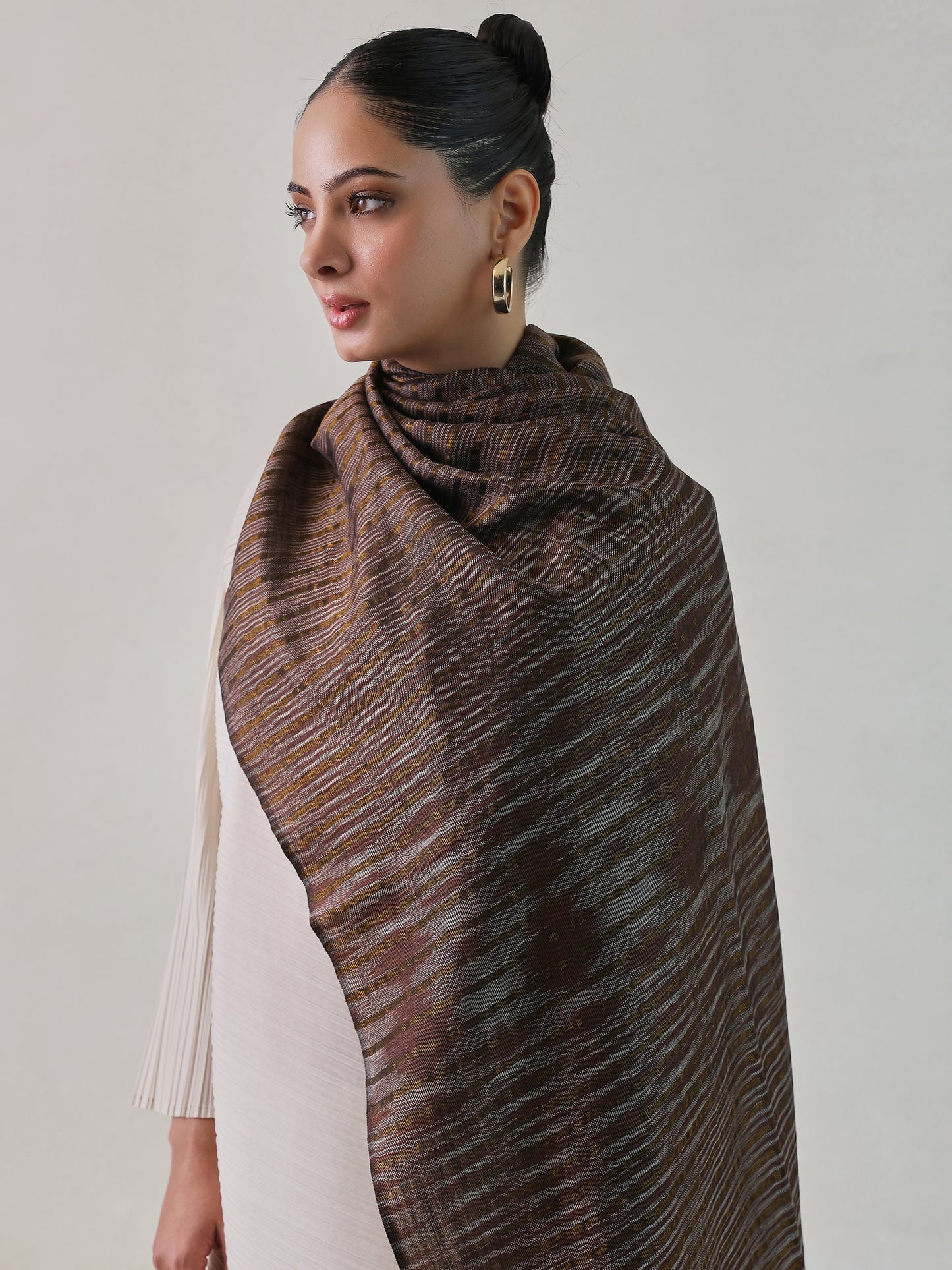 Arzoo Zari Stripe Pashmina Shawl